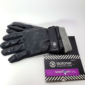 Isotoner Gloves Smart Touch Men's M Black